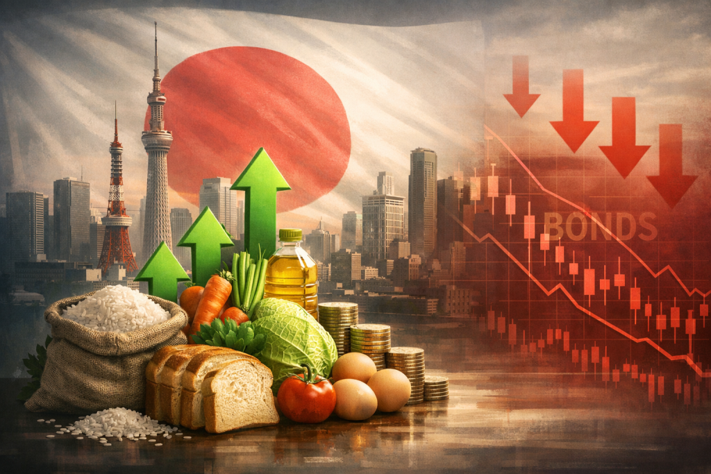 Japan bond yields surge as food tax cut lifts stocks before snap election